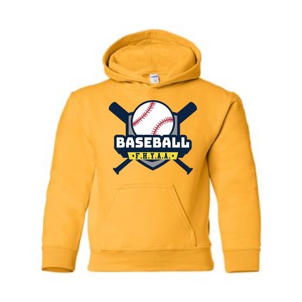 Youth Hooded Sweatshirt - Baseball Yellow