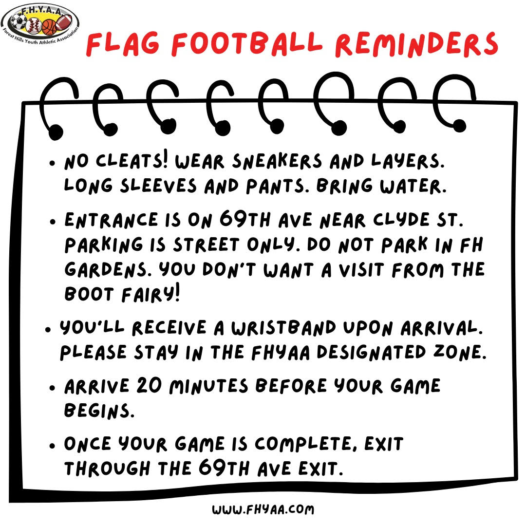 2024 Flag Football Reminders